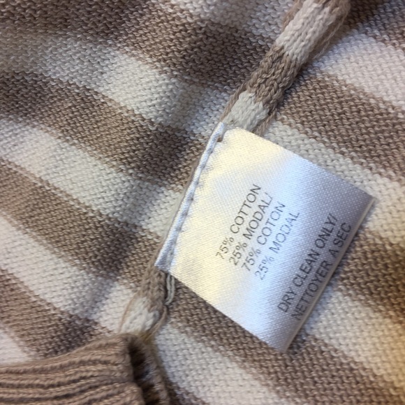 Trina Turk | Beige White & Yellow Striped Cardigan - Picture 4 of 4